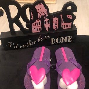 DooBallo Heart Flip-flops Purple & Pink